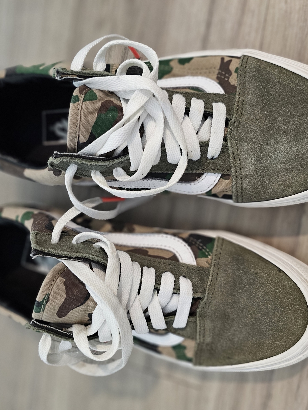Vans Unisex Olive Green Camo Low-Top Sneakers Women's 9 Men's 7.5